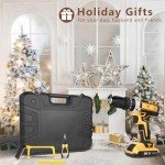 JENABOM Cordless Drill Set 21V, Electric Screwdriver with 2 Batteries 2000mAh, 25+3 Torque Cordless Hammer Drill, 2-Speed, 42N.m Max, LED Work Light for Home and Garden DIY Project