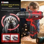 12V Cordless Power Drill Drivers Kit with 2 Lithium Batteries & LED Light - Dual-Speed(0-1450 RPM),3/8 Inch Keyless Chuck (Included Chuck),Fasten Function for Home Renovation