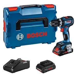 Bosch Professional 18V System GSB 18V-90 C Cordless Hammer Drill (Includes 2 x ProCORE Batteries 4.0 Ah, Charger GAL 18V-40, in L-BOXX), Blue, 06019K6104