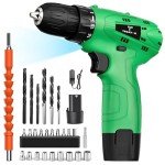 Tegatok Cordless Drill Set,12V Power Drill Set with Battery and Charger, Electric Driver Drills Bits, 3/8'' Keyless Chuck,18+1 Torque Setting with LED Electric Drills Set