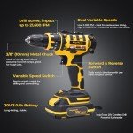 MoJoTools 20V Cordless Drill Kit with 49-Piece Accessories – Includes Twist, Wood, Cr-Plating & Flat Drill Bits, Chrome Bits, Sleeve Handles, 2 Batteries, Large Charger & BMC Toolbox