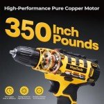 MoJoTools 20V Cordless Drill Kit with 49-Piece Accessories – Includes Twist, Wood, Cr-Plating & Flat Drill Bits, Chrome Bits, Sleeve Handles, 2 Batteries, Large Charger & BMC Toolbox