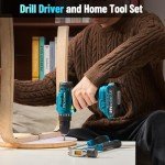 Seesii Tool Kit with Drill, 230PCS Tool Set with 21V Cordless Power Drill, The Great Helper for Home Repair and Installation, Bicycle Repair, Woodworking and Gardening Work