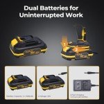 MoJoTools 20V Cordless Drill Kit with 49-Piece Accessories – Includes Twist, Wood, Cr-Plating & Flat Drill Bits, Chrome Bits, Sleeve Handles, 2 Batteries, Large Charger & BMC Toolbox