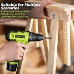 POWKITS Cordless Drill: 12V Power Drill Set with Lithium Battery, 142Pcs Electric Tools Set with 3/8"Keyless Chuck, Portable Household Basic Tool Kit with Tool Box for Home, Green