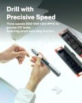 HOTO SNAPBLOQ™ D-A03 Electric Mini Drill Pen with 20 Bits, Brushless Motor, 3-Speed USB-C Rechargeable Electric Hand Drill, Power Tool for PCB, Jewelry Making, Wood, Plastic, DIY, 3D Printer