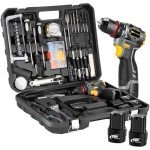 JEXUGK Cordless Drill Tool Set, 18V Brushless Compact Power Drill Kit with 2 Battery, 120 PCS Household Tool Kit with Driver Taladro, Men Electric Taladros Inalámbricos for Daily Home Repair