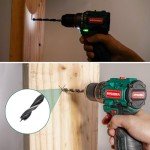 HYCHIKA Drill Set, True Brushless Power Drill Driver 16.8V Cordless Compact Drill Woman Man,410 IN-LB, LED Light,2 Variable Speed 23+1 Torque 3/8" Keyless Chuck, 1 Lithium-Ion Battery