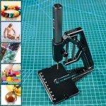 AM ARROWMAX 5-Speed Mini Electric Drill Pen with Benchtop Press, 10 Small Bits with Aluminium Box, LED Lights, OLED Display, Resin Drill Set For Jewelry Making, Plastic, Wood