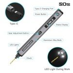 AM ARROWMAX 5-Speed Mini Electric Drill Pen with Benchtop Press, 10 Small Bits with Aluminium Box, LED Lights, OLED Display, Resin Drill Set For Jewelry Making, Plastic, Wood