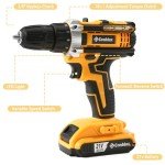 Creddux Cordless Drill Set 21v Power Drill Cordless With Battery & Charger, 84pcs Accessories Electric Drills Variable Speed, 3/8" Keyless Chuck, Built-In Level and 2 Driver orange kit