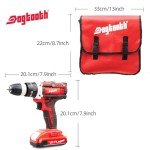 DOGTOOTH 21V MAX Cordless Drill, 2 * 2.0 Ah Batteries, Compatible with Makita 18V Battery, 2 Speed Functions Max 1350 RPM, Build-in LED, 43 Bits, Charger, Tool Bag - Red