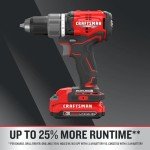 CRAFTSMAN V20 1/2 Inch Cordless Drill/Driver Kit with 2 Batteries and Charger (CMCD713C1)