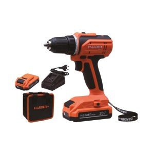 HARDEN 20V Cordless Drill – 2 Li-ion Batteries, 35Nm Torque, 21+1 Clutch Settings, 0-1350rpm, Fast Charging, Ideal for Wood & Steel – Includes Charger, Screwdriver Bit, and Nylon Carrying Bag