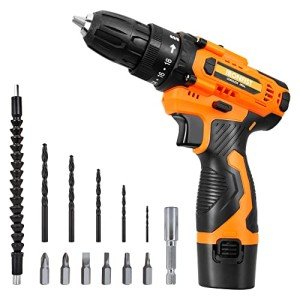 IRONFIST Cordless Drill Driver, Wireless Screwdriver 12V 23Nm Recharge Lithium Battery With Led Light