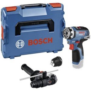 Bosch Professional 12V System Cordless Drill Driver GSR 12V-35 FC (incl. 1x Rotary Hammer Attachment, 1x Drill Chuck Attachment, Auxiliary Handle, in L-BOXX)