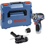 Bosch Professional 12V System Cordless Drill Driver GSR 12V-35 FC (incl. 1x Rotary Hammer Attachment, 1x Drill Chuck Attachment, Auxiliary Handle, in L-BOXX)
