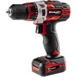 Einhell Cordless Drill TE-CD 12/1 Li (Lithium-ion Technology With No Self-Discharge, 30 Nm, 2-Speed Gearing, 10 mm Drill Chuck, LED Light, Incl. 45-Min. Charger + Two 2.0 Ah Batteries)