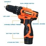 IRONFIST Cordless Drill Driver, Wireless Screwdriver 12V 23Nm Recharge Lithium Battery With Led Light