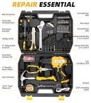 DIFFLIFE 12V Drill Driver Power Tool Combo Kits with Cordless Drill, Professional Household Home Tool Kit Set, DIY Hand Tool Kits for Garden Office House Repair Yellow