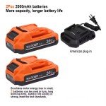 HARDEN 20V Cordless Drill – 2 Li-ion Batteries, 35Nm Torque, 21+1 Clutch Settings, 0-1350rpm, Fast Charging, Ideal for Wood & Steel – Includes Charger, Screwdriver Bit, and Nylon Carrying Bag