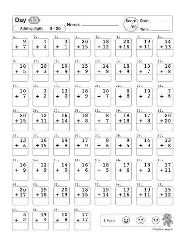 Timed Tests: Addition and Subtraction Math Drills, Practice 100 days of speed drills