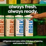 MALK Almond Milk Unsweetened Vanilla (32oz, Pack of 6) - Shelf Stable Organic Almond Milk Vanilla, Non GMO, Whole 30, Dairy Free, Vegan, Plant Based, No Gums or Fillers - Lattes Cereal Coffee Creamer