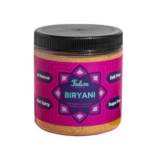 Fadwa Masala Biryani Spice Mix - 4.5 oz Jar, Salt & Sugar Free, Non-Spicy Authentic Desi Spices for Pakistani & Indian Cooking, Curry, Garam Masala - No Artificial Ingredients - Gluten Free