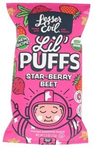LESSEREVIL Organic Star Berry Beet Lil Puffs, 2.5 OZ