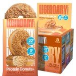 Legendary Foods 22g Crumbly Cinnamon Protein Donut – 8 Pack (2 Donuts per Pack) – High Protein, Zero Sugar, Gluten Free, Low Carb, Keto Friendly Snack – Healthy Donuts for GLP-1, Diabetic & Bariatric Diets