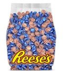 ReesesPeanut Butter Miniature Cups 4th of July Candy - 95 Pieces Patriotic Chocolate Individually Wrapped in Red White and Blue Foils - Reese Miniature Peanut Butter Cups Bulk - Red White and Blue Candy Bulk Bag for July 4 Celebration - 2 Pounds