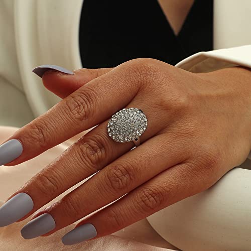Vampire Twilight Bella's Full Drill Sparkling Crystsal Band Ring Silver Plated Cubic Zirconia Souvenir Daylight Rings New Moon Breaking Dawn Bridal Engagement Wedding Finger Bands for Women Girls (8)