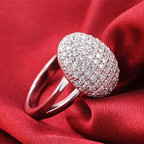 Vampire Twilight Bella's Full Drill Sparkling Crystsal Band Ring Silver Plated Cubic Zirconia Souvenir Daylight Rings New Moon Breaking Dawn Bridal Engagement Wedding Finger Bands for Women Girls (8)