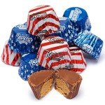 ReesesPeanut Butter Miniature Cups 4th of July Candy - 95 Pieces Patriotic Chocolate Individually Wrapped in Red White and Blue Foils - Reese Miniature Peanut Butter Cups Bulk - Red White and Blue Candy Bulk Bag for July 4 Celebration - 2 Pounds