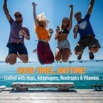 Hoppy Hour Sparkling Hop Water, Non-Alcoholic and Adaptogens Drink, Zero Sugar and Calories, Refreshing Blackberry Lemon Flavor, 12 oz Cans (12-Pack)