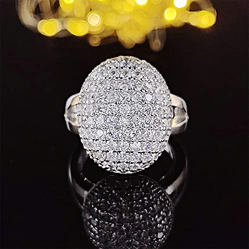 Vampire Twilight Bella's Full Drill Sparkling Crystsal Band Ring Silver Plated Cubic Zirconia Souvenir Daylight Rings New Moon Breaking Dawn Bridal Engagement Wedding Finger Bands for Women Girls (8)