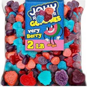 JolliRancher Very Berry Assorted Gummies, Bulk 2 Lbs Gummy Candies, 5 Fruit Flavors Soft and Chewy Jellies for Kids Goody Bags, Birthday Party Treats and Pinatas