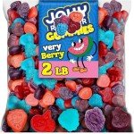 JolliRancher Very Berry Assorted Gummies, Bulk 2 Lbs Gummy Candies, 5 Fruit Flavors Soft and Chewy Jellies for Kids Goody Bags, Birthday Party Treats and Pinatas