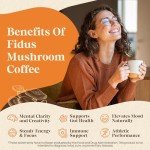FIDUS Instant Mushroom Coffee, 16 Adaptogenic Mushrooms with Ashwagandha, Lion’s Mane, Cordyceps & Magnesium, Supports Focus, Energy & Digestion, 50 Servings