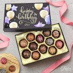Birthday Chocolate Gift Box – 12 Assorted Milk & Dark Chocolate Truffles – Gourmet Candy Gifts for Women & Men – Happy Birthday Treat, 6 oz
