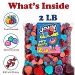 JolliRancher Very Berry Assorted Gummies, Bulk 2 Lbs Gummy Candies, 5 Fruit Flavors Soft and Chewy Jellies for Kids Goody Bags, Birthday Party Treats and Pinatas