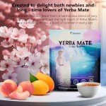 Yerba Mate Instant Tea Powder, Peach-Mango Flavor Super Drink, Mental Clarity, Clean Energy & Digestive Support, Rich in Prebiotics & Probiotics, Stay Fresh, Focused, 30 Servings