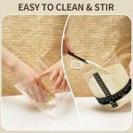 50oz Sourdough Starter Jar, Wide Mouth Sourdough Jar, Large Capacity Sourdough Starter Kit with Lid, Band, Date Tracker, Temp, Sourdough Bread Starter Kit for Perfect Sour Dough(1 Pack)