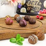 Birthday Chocolate Gift Box – 12 Assorted Milk & Dark Chocolate Truffles – Gourmet Candy Gifts for Women & Men – Happy Birthday Treat, 6 oz