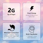 Yerba Mate Instant Tea Powder, Peach-Mango Flavor Super Drink, Mental Clarity, Clean Energy & Digestive Support, Rich in Prebiotics & Probiotics, Stay Fresh, Focused, 30 Servings