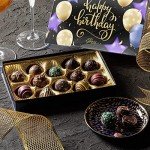 Birthday Chocolate Gift Box – 12 Assorted Milk & Dark Chocolate Truffles – Gourmet Candy Gifts for Women & Men – Happy Birthday Treat, 6 oz