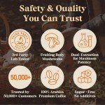 FIDUS Instant Mushroom Coffee, 16 Adaptogenic Mushrooms with Ashwagandha, Lion’s Mane, Cordyceps & Magnesium, Supports Focus, Energy & Digestion, 50 Servings