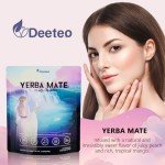 Yerba Mate Instant Tea Powder, Peach-Mango Flavor Super Drink, Mental Clarity, Clean Energy & Digestive Support, Rich in Prebiotics & Probiotics, Stay Fresh, Focused, 30 Servings