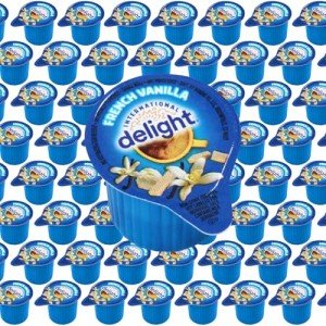 French Vanilla Creamer Singles, 48 Pieces of Individual Coffee Creamers, Perfect Delight French Vanilla Creamer for Home, Office or On the Go, Flavorful Coffee Experience Anytime