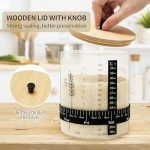 50oz Sourdough Starter Jar, Wide Mouth Sourdough Jar, Large Capacity Sourdough Starter Kit with Lid, Band, Date Tracker, Temp, Sourdough Bread Starter Kit for Perfect Sour Dough(1 Pack)